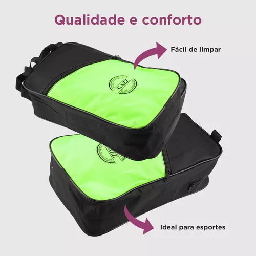 Porta Tênis Bolsa Para Chuteira Campo Quadra Society Cor Verde Fluorescente