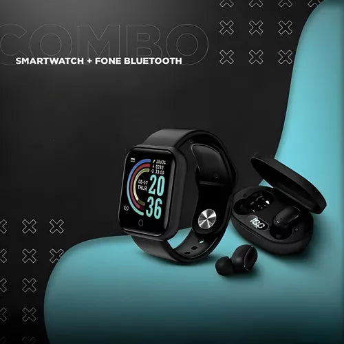 Kit Relogio Inteligente Smartwatch + Fone S/fio 5.0com Nfe